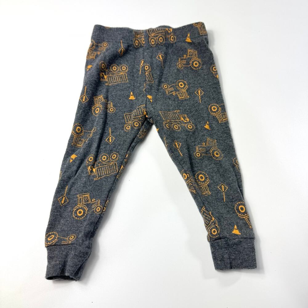Wonder Nation Baby Boys Tractor Big Trucks Pajama Bottoms 12M Yellow Gray